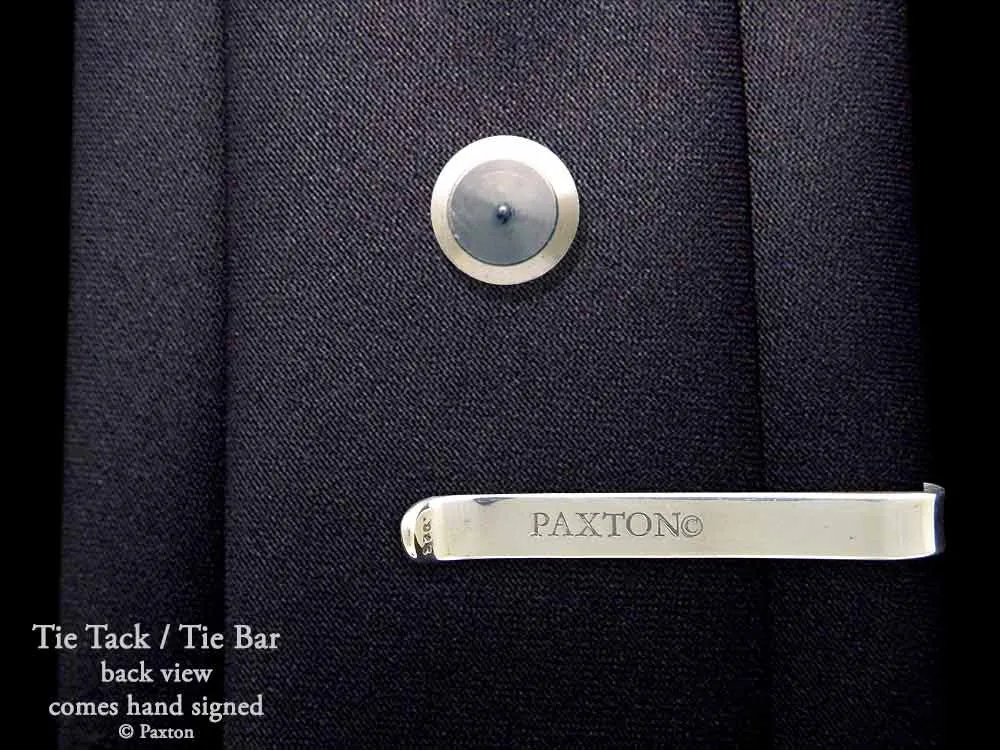 Yin Yang Tie Tack or Tin Yang Tie Bar / Tie Clip Sterling Silver