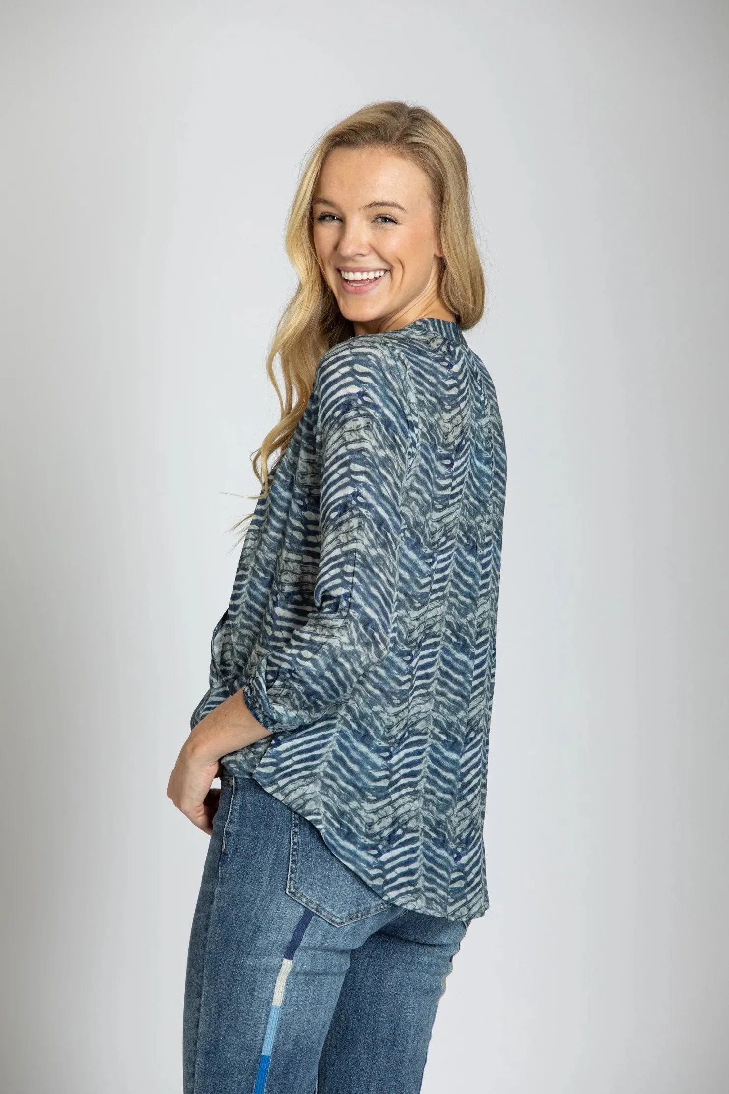 Zebra Inspired Print - Crossover Top With Tassel