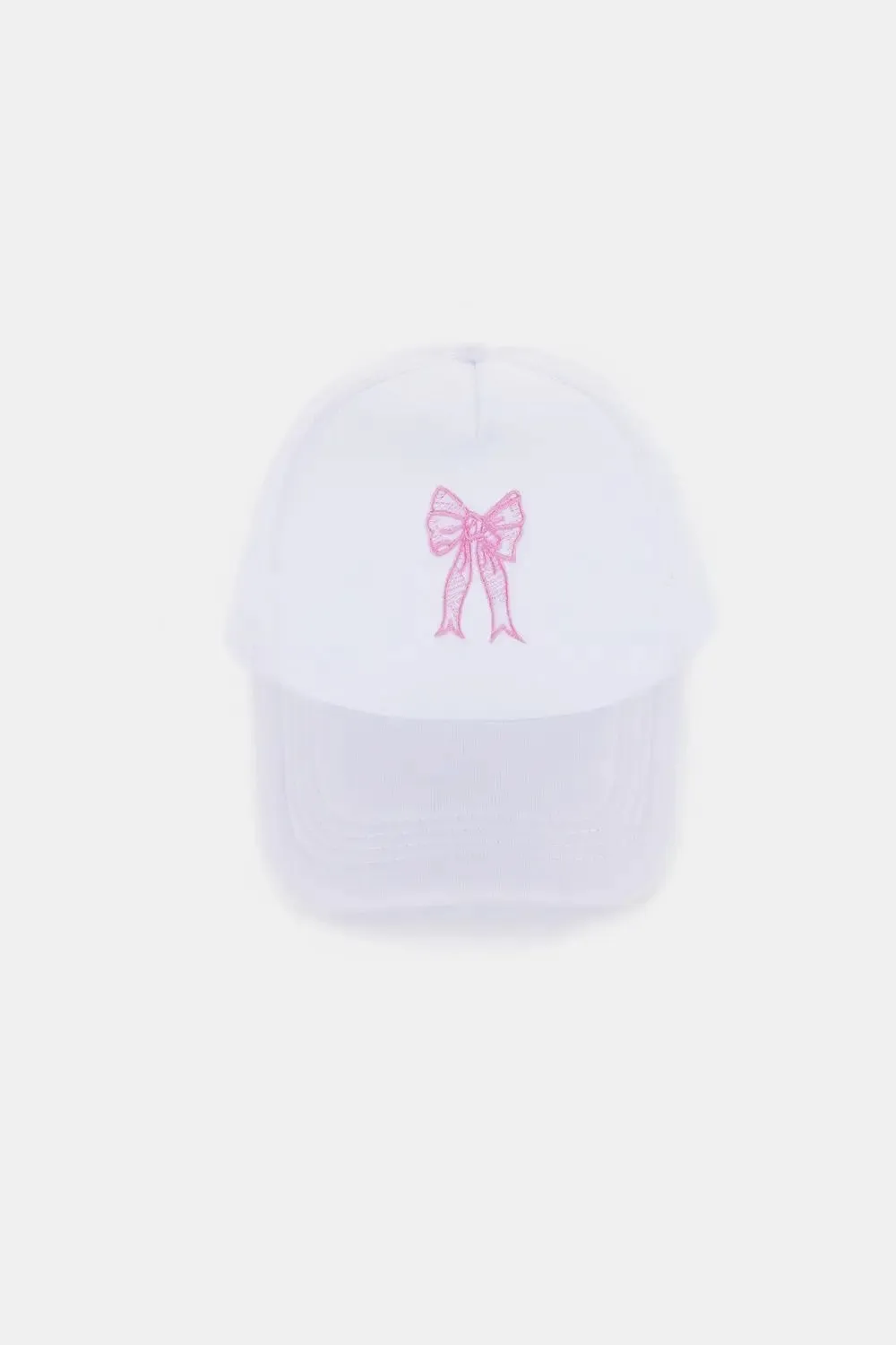 Zenana Ribbon Bow Embroidery Trucker Hat