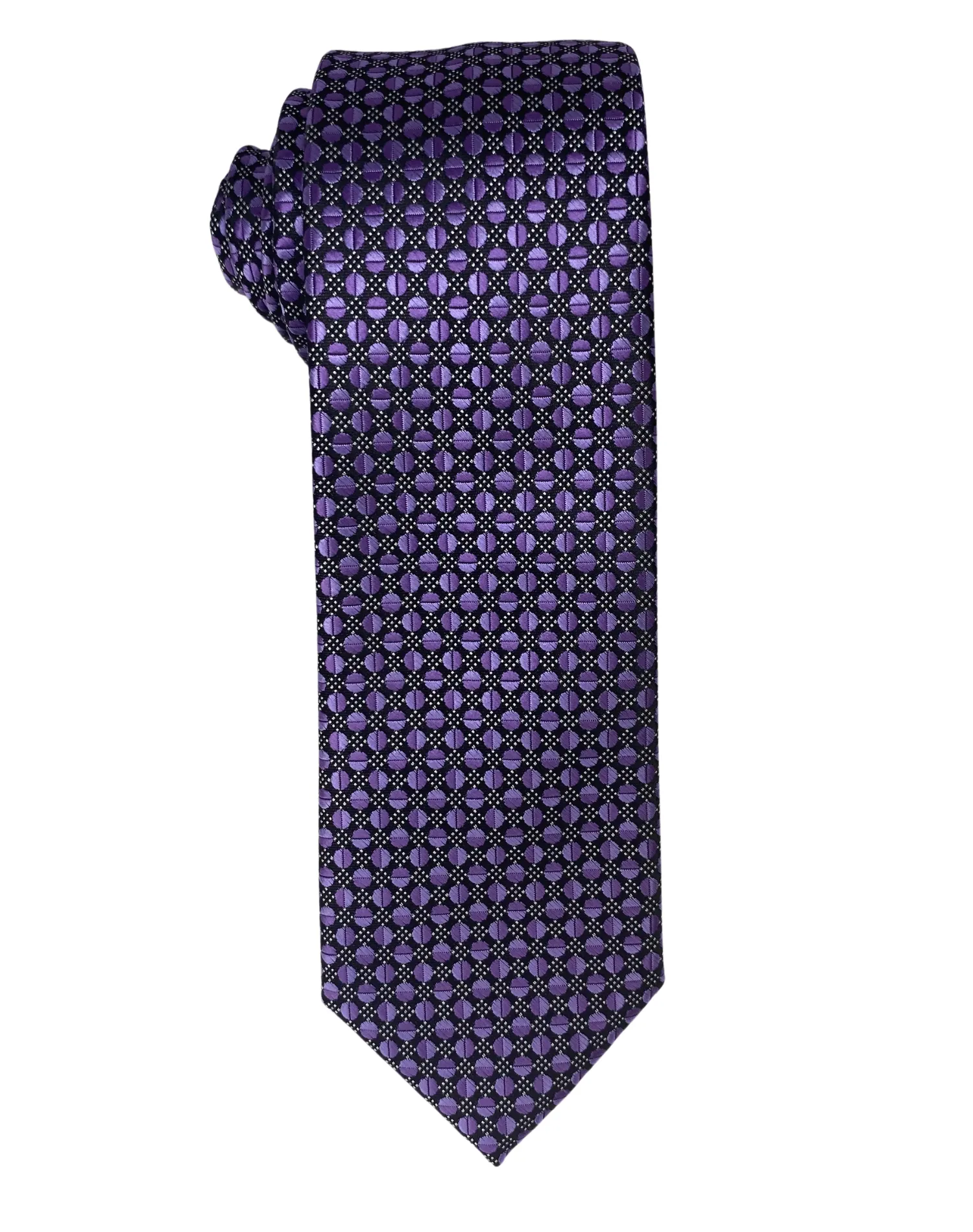 Zenio Abstract Slim Tie - Purple