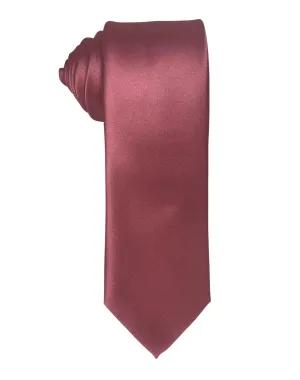 Zenio Solid Slim Tie - New Rose