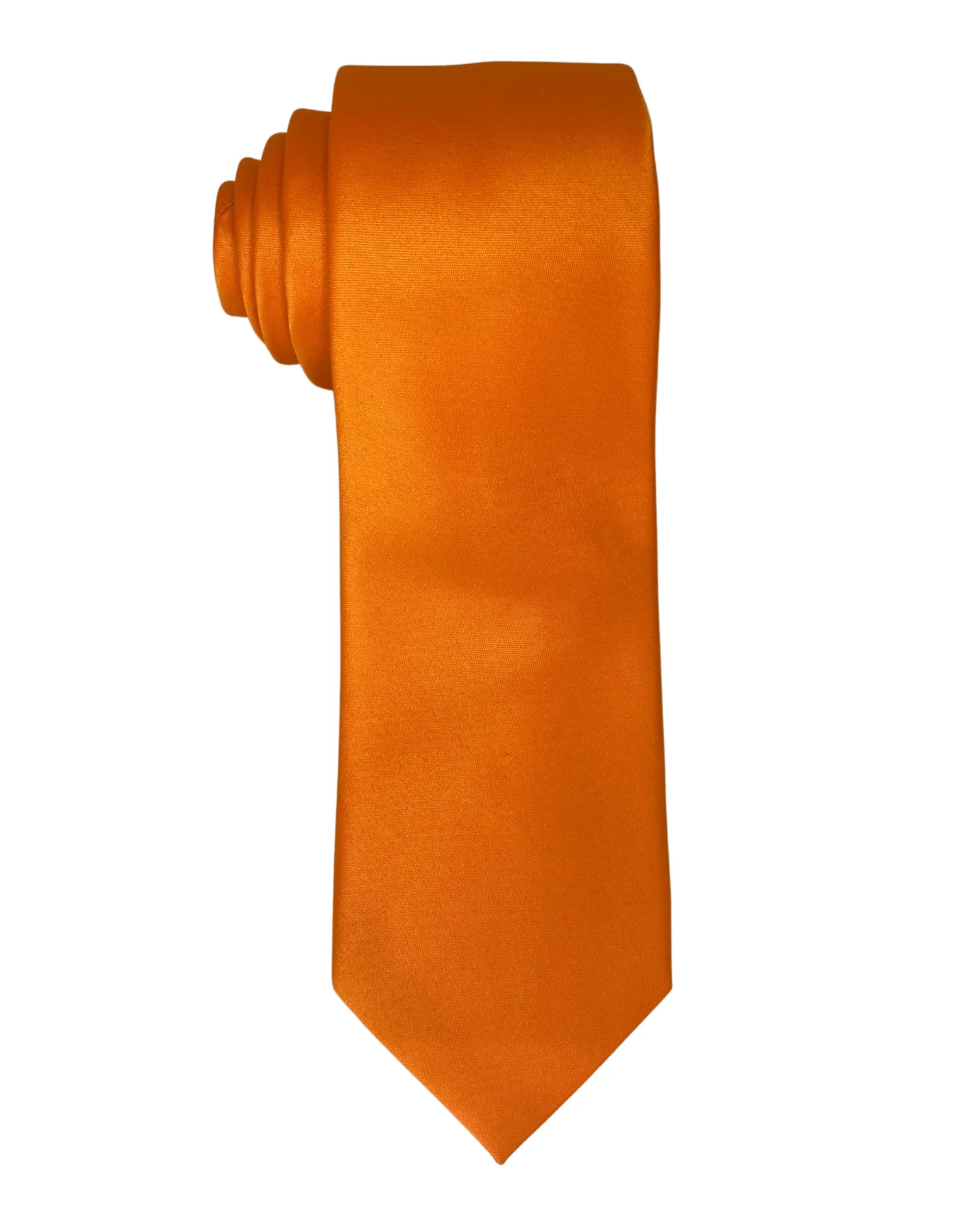 Zenio Solid Slim Tie - Orange