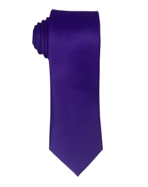 Zenio Solid Slim Tie - Purple