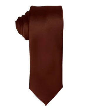 Zenio Solid Slim Tie - Rust
