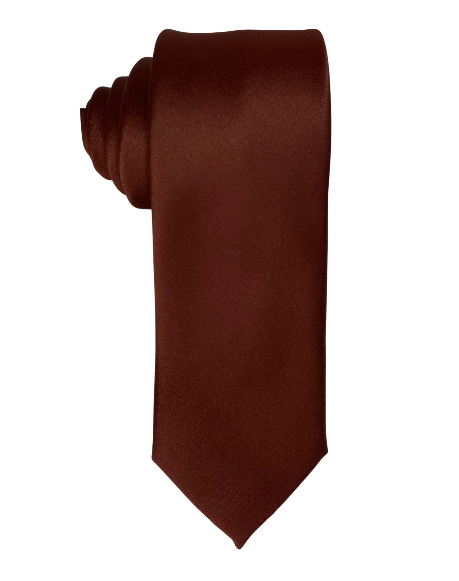 Zenio Solid Slim Tie - Rust