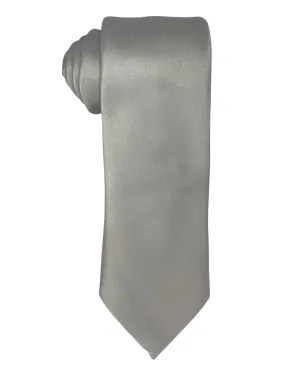 Zenio Solid Slim Tie - Silver