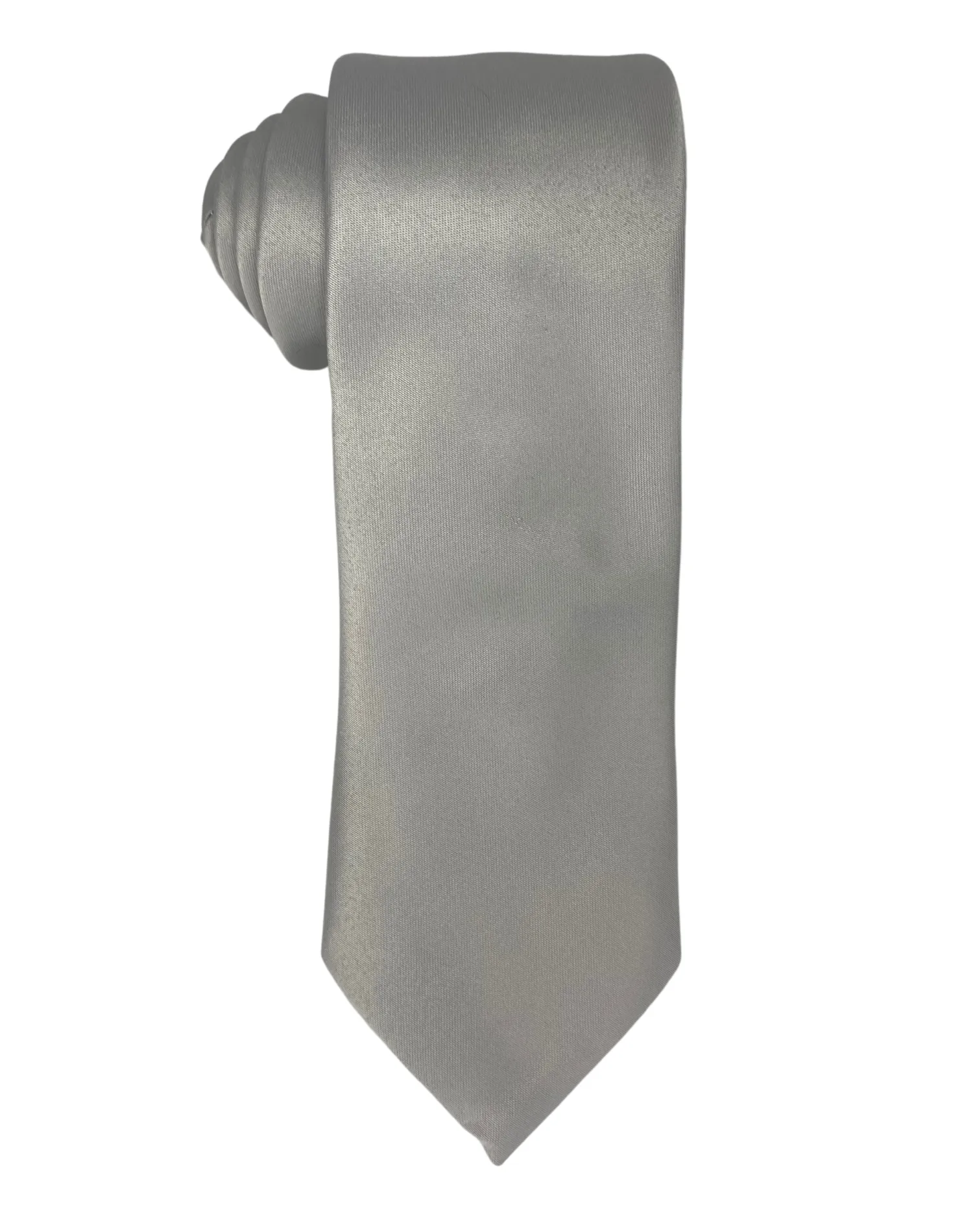 Zenio Solid Slim Tie - Silver