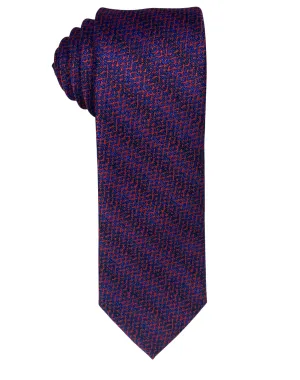 Zenio Textured Slim Tie - Burgundy Wine